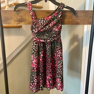 Rare Editions black and pink floral dress size 7 girls